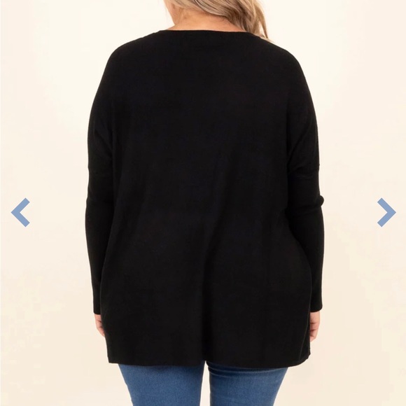 Chic Soul Black Sweater with front pockets - Picture 3 of 4